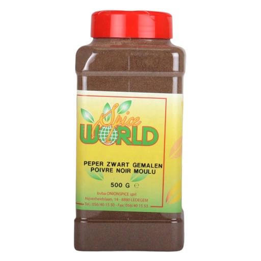 [11566] Peper Zwart Gemalen Strooibus Spice World 500gr