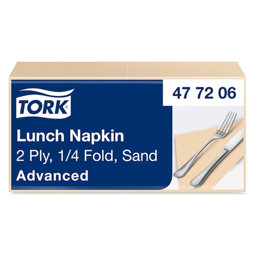 [3343] Serviette Zandkl 33x33cm 2l 1/4 Tork 200st 477206