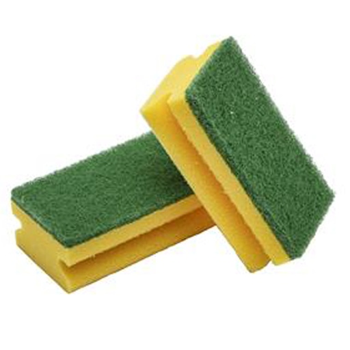[13734] Schuurspons Met Handvat Groen Geel 10st