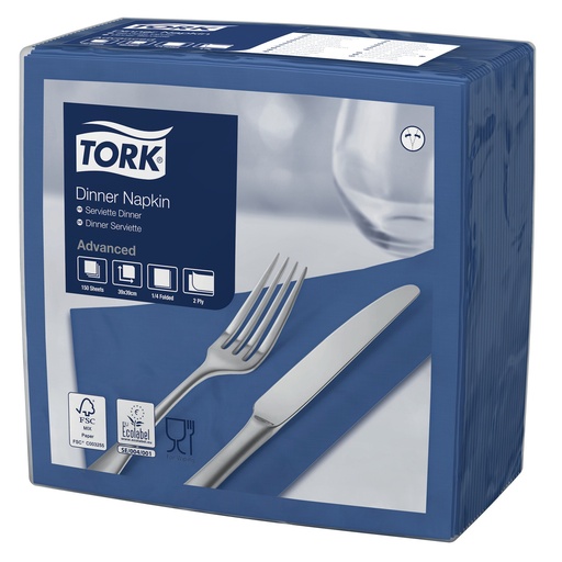 [3328] Servet 40x40 Tork 250st 2 Laags Donkerblauw 