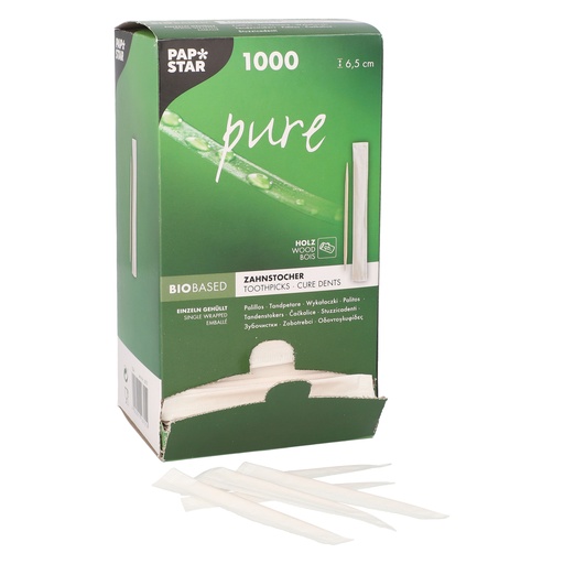[10466] Tandenstokers Individueel Verpakt Pure 1000st 