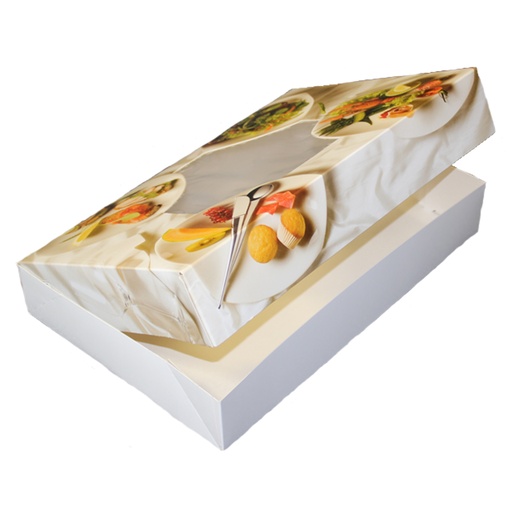 [12704] Cateringdoos 35.7 X 24.7 X 8 cm Quattro Bianco 10 st