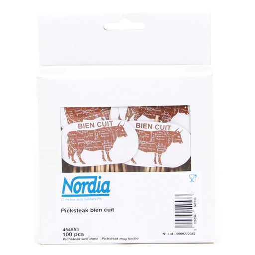 [5554] Pic Steak 90mm Papier Bien Cuit 100st