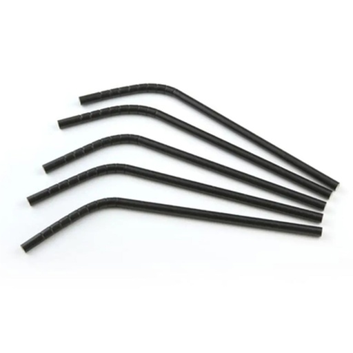 [14466] Drinkrietje Karton Zwart Buigzaam 240mm 250 St