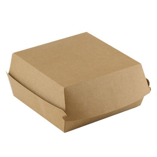 [7856] Hamburgerbox Karton Kraft 110x110x80mm 100st Bosteels