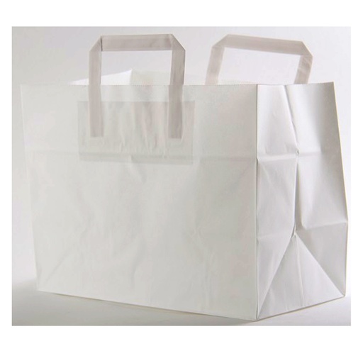 [1122] Papieren Draagtas Groot Wit 32x16x27cm 250st