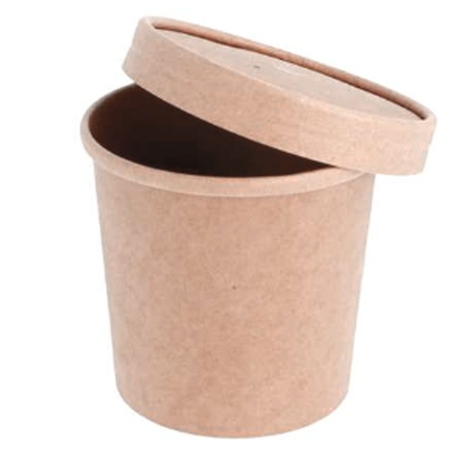 [8648] Slagerspotje Karton Kraft Micro-golf 350ml 50st Canspack