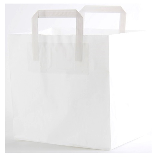 [1124] PAPIEREN BODEMDRAAGTAS KLEIN WIT 27X17X26 250ST