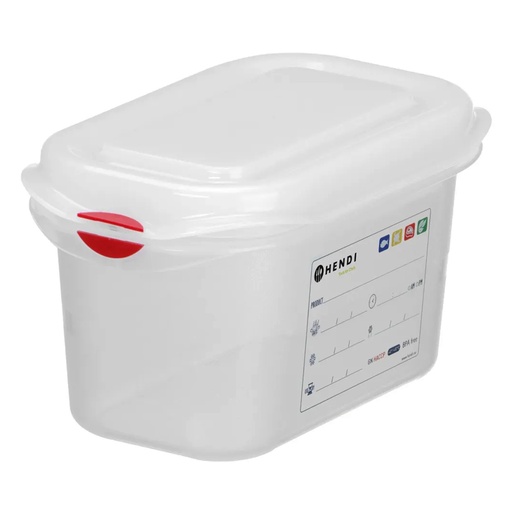 [PR/22935] 873137 Bac Polypropylène + Couvercle GN 1/9 Hendi 1 L
