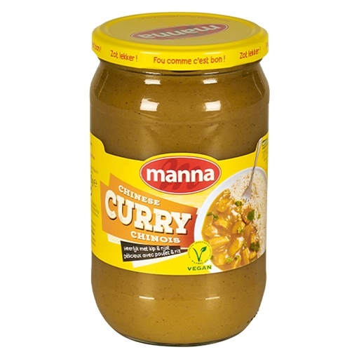 [7607] Chinese Curry Saus Warm Manna Glas 0,72 L