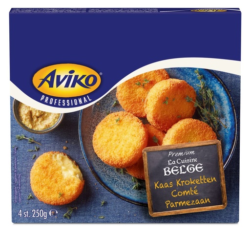 [14542] Croquette Fromage Comte/Parmezan Cuisine Belge Aviko 22 x 62,5 gr