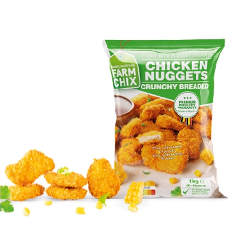 [12535] Chicken Nuggets Crunchy Breaded Farm Chix 1 kg