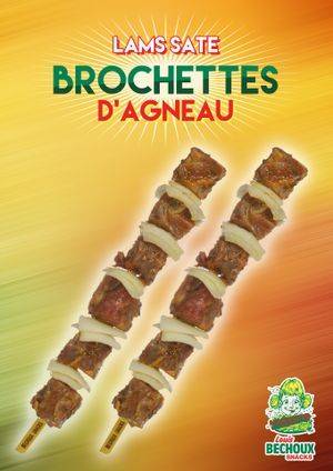 [3638] Lams Brochetten + Ajuin Bechoux 25 x 120 gr