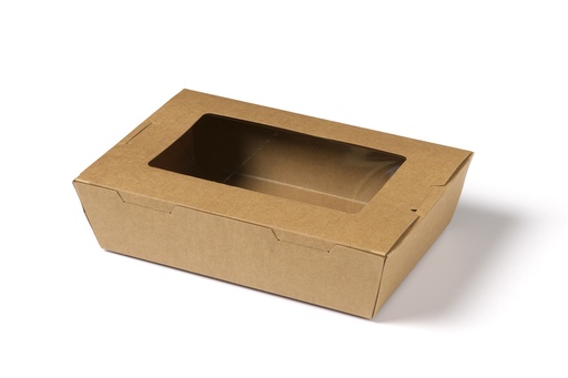 [7642] Maaltijdbox Kraft + Venster - 120 x 180 x 50 mm - 50 st