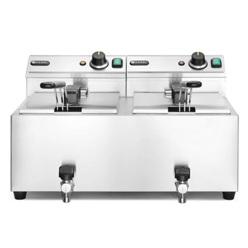 Friteuse MasterCook 2x8L met kraan 230V 3500W
