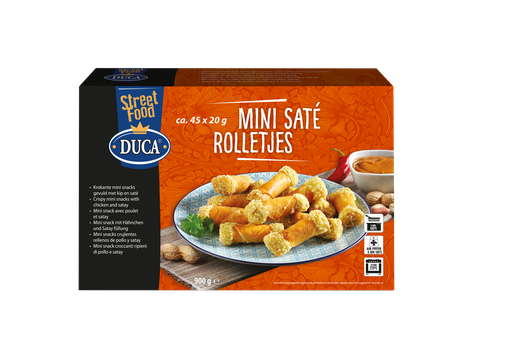 [12728] Mini Saté Rolletjes Duca 45 x 20 gr